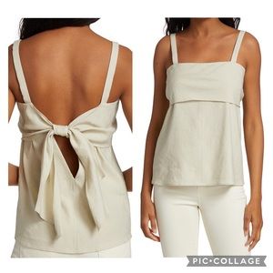 Theory Square-neck Linen Tie-Back Top Size Medium